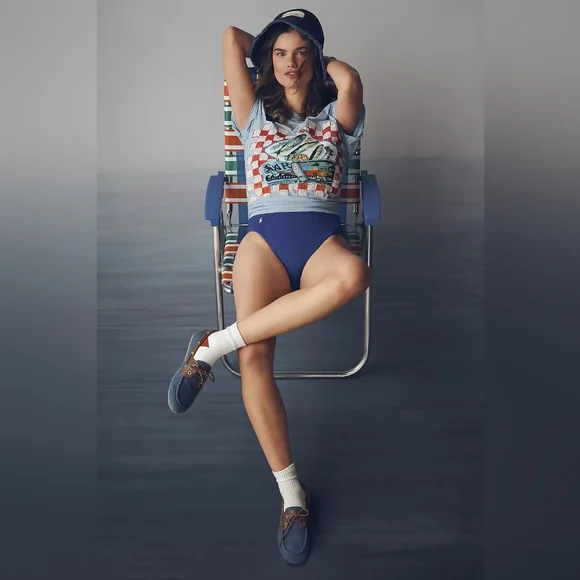 🪷NWT Anthropologie Maive Sardine Linen Blend Graphic Tee In Sardine Print, XL🌙 - Picture 5 of 9